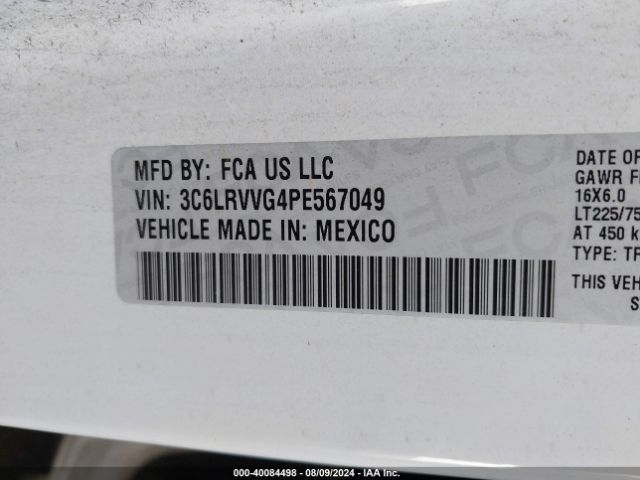 3C6LRVVG4PE567049 RAM Promaster 2500 Low Roof 136 Wb