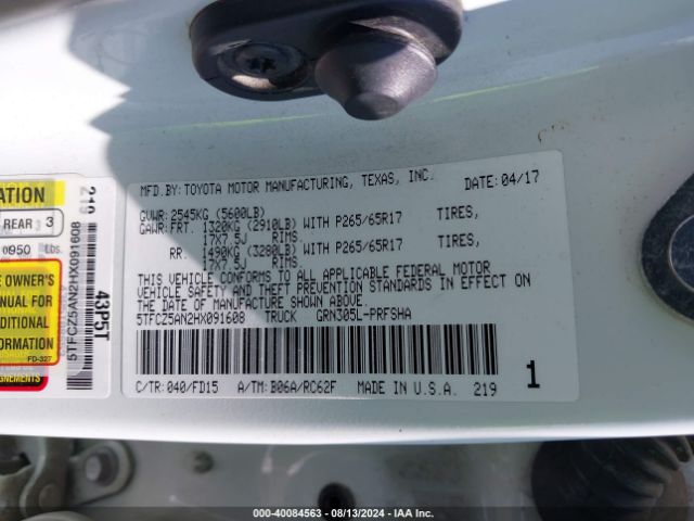 5TFCZ5AN2HX091608 Toyota Tacoma Trd Sport