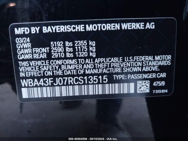 WBA43FJ07RCS13515 BMW 530 I