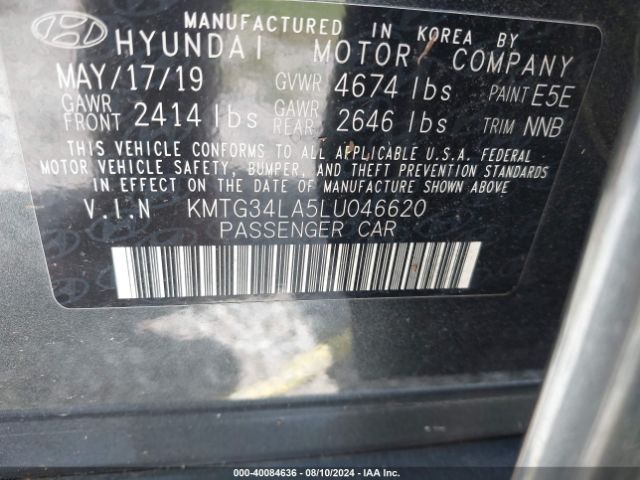 KMTG34LA5LU046620 Genesis G70 2.0t Rwd