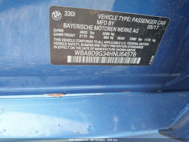 WBA8D9G34HNU64576 BMW 330i Xdrive