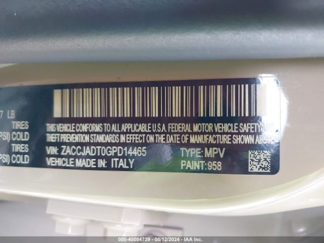ZACCJADT0GPD14465 Jeep Renegade Limited
