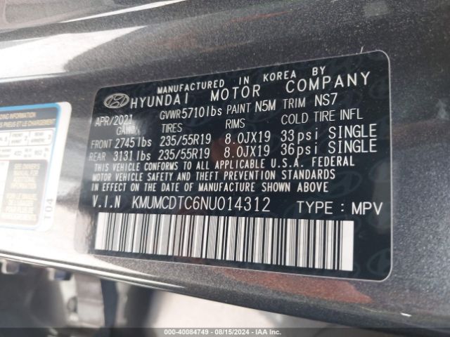 KMUMCDTC6NU014312 Genesis Gv70 3.5t Awd Sport