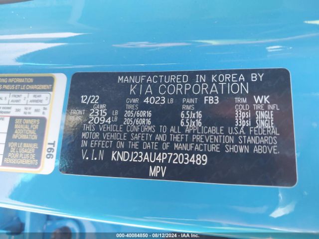 KNDJ23AU4P7203489 KIA SOUL S