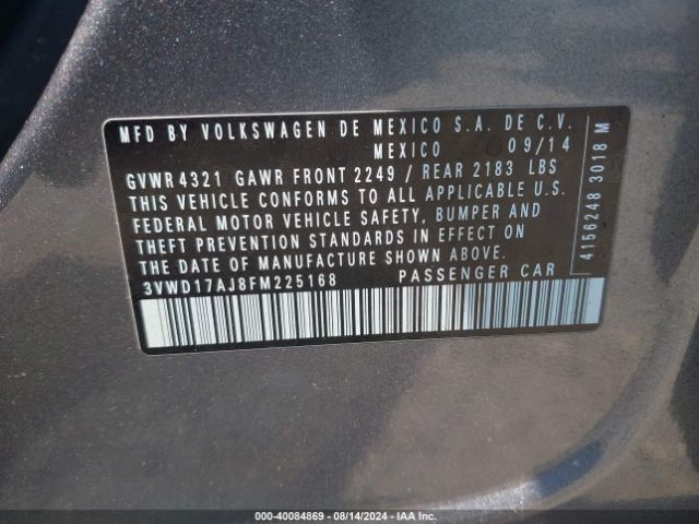 3VWD17AJ8FM225168 Volkswagen Jetta 1.8t Se