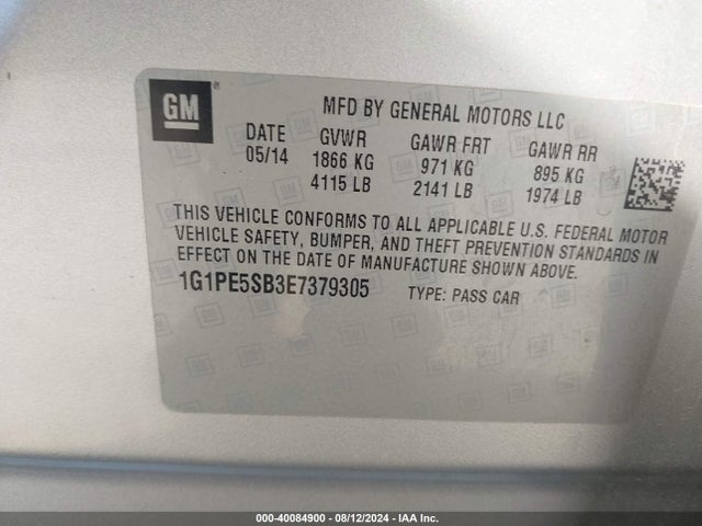 Chevrolet Cruze 2lt Auto 2014 1G1PE5SB3E7379305 Image 9