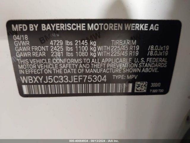 WBXYJ5C33JEF75304 BMW X2 Xdrive28i