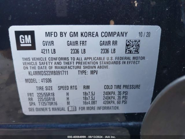 KL4MMDS22MB091711 Buick Encore Gx Fwd Select