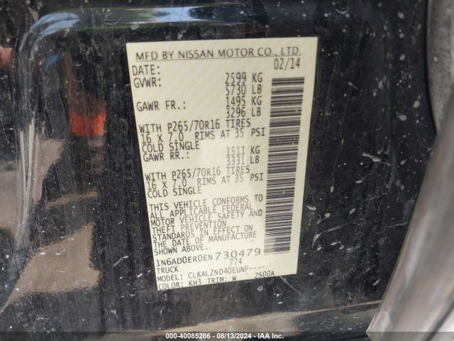 Nissan Frontier Sv 2014 1N6AD0ER0EN730479 Image 9