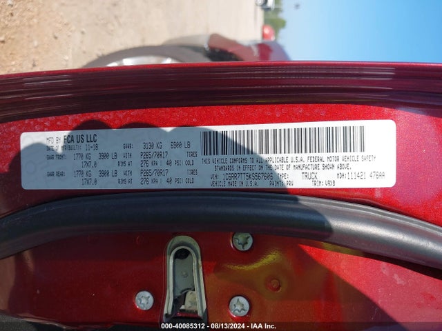 RAM 1500 Classic Slt  4x4 6'4 Box 2019 1C6RR7TT5KS567606 Image 9