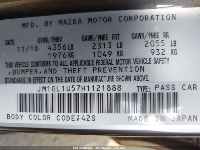 JM1GL1U57H1121888 Mazda Mazda6 Sport