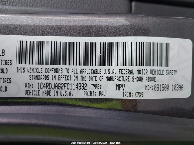 Dodge Durango Sxt 2015 1C4RDJAG2FC114392 Image 9