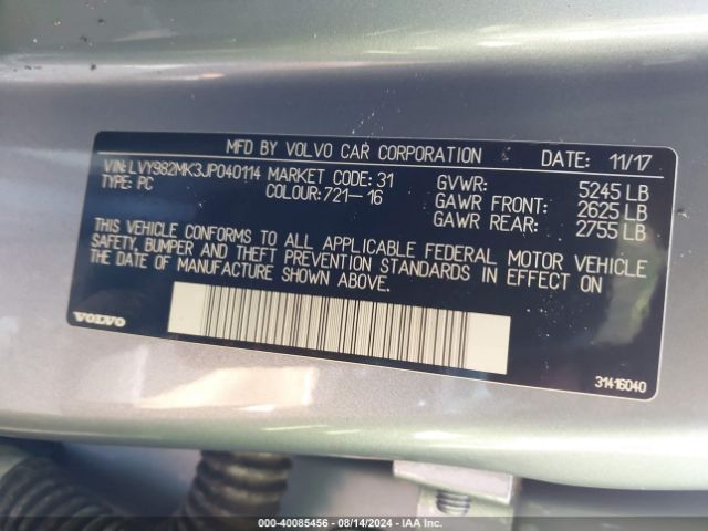 LVY982MK3JP040114 Volvo S90 T5 Momentum