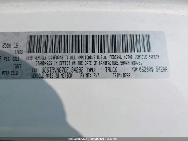 3C6TRVNG7GE134292 RAM Promaster 1500 Low Roof