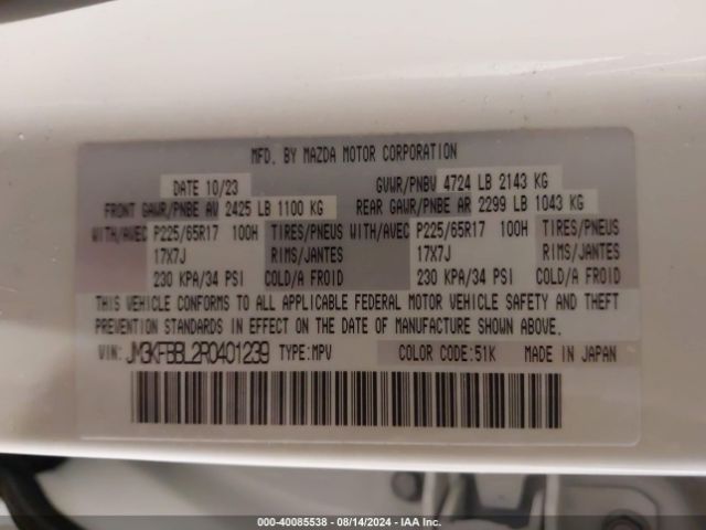 JM3KFBBL2R0401239 Mazda Cx-5 2.5 S Select