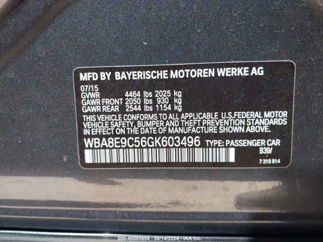 BMW 328I 2016 WBA8E9C56GK603496 Image 9