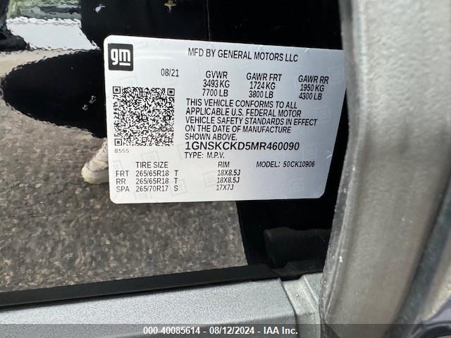 Chevrolet Suburban 4wd Lt 2021 1GNSKCKD5MR460090 Image 8