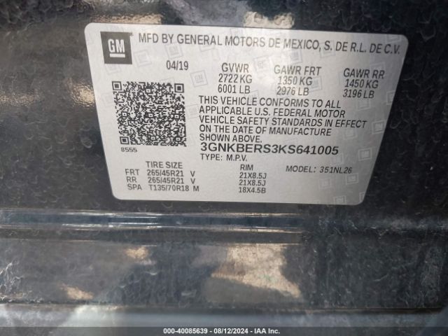 3GNKBERS3KS641005 Chevrolet BLAZER RS
