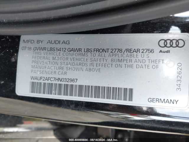 Audi A6 Premium Plus 2017 WAUF2AFC7HN032967 Image 9