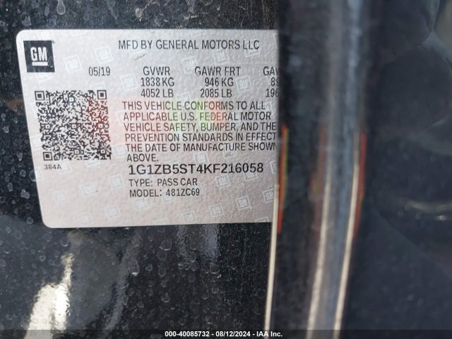 Chevrolet Malibu 1ls 2019 1G1ZB5ST4KF216058 Image 9