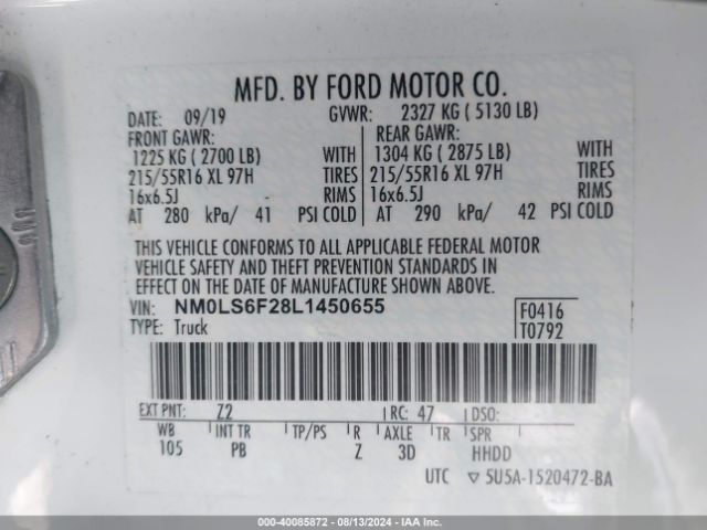 NM0LS6F28L1450655 Ford Transit Connect Xlt