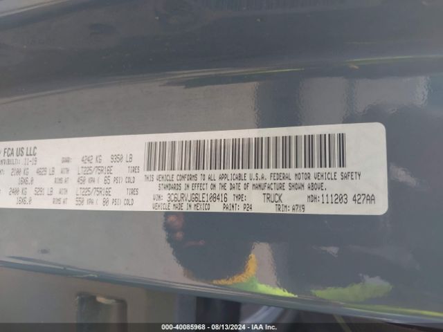 3C6URVJG6LE108416 RAM Promaster 3500 Cargo Van High Roof 159 Wb Ext