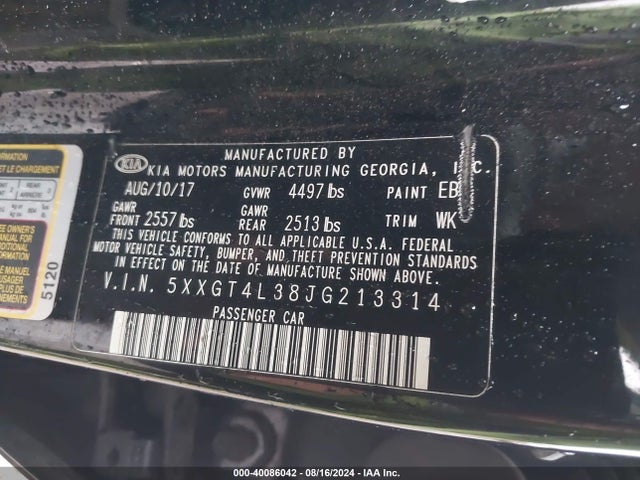 KIA Optima Lx 2018 5XXGT4L38JG213314 Image 9