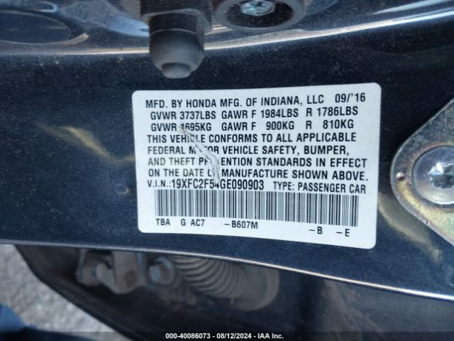 19XFC2F54GE090903 Honda Civic Lx