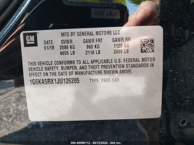 1G6KA5RX1JU126285 Cadillac Ct6 Standard