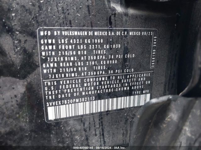 3VVEX7B20PM382113 Volkswagen Taos 1.5t Se