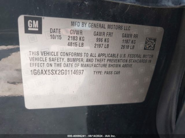 1G6AX5SX2G0114697 Cadillac Cts Luxury Collection