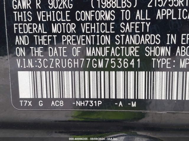3CZRU6H77GM753641 Honda Hr-v Ex-l