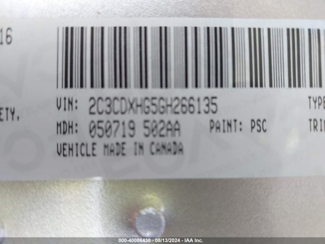 2C3CDXHG5GH266135 Dodge Charger Sxt