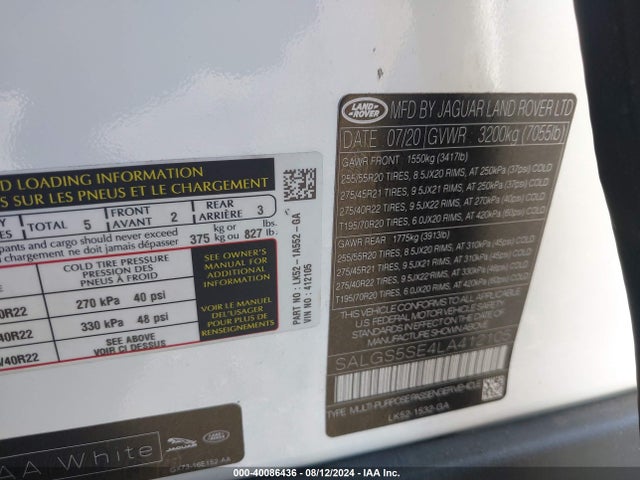 SALGS5SE4LA412105 Land Rover Range Rover Supercharged