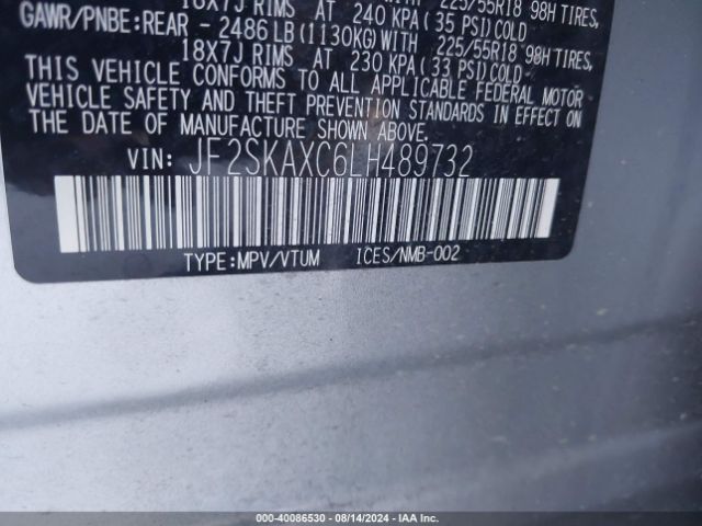 JF2SKAXC6LH489732 Subaru Forester Touring