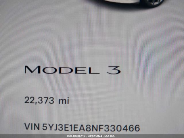 5YJ3E1EA8NF330466 Tesla Model 3 Rear-wheel Drive