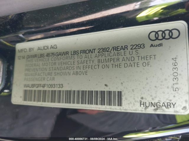 WAUBFGFF4F1093133 Audi A3 2.0t Premium