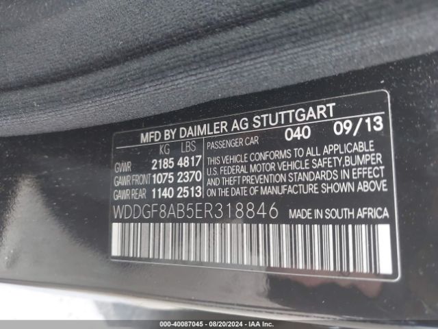 WDDGF8AB5ER318846 Mercedes-Benz C 300 Luxury 4matic/sport 4matic