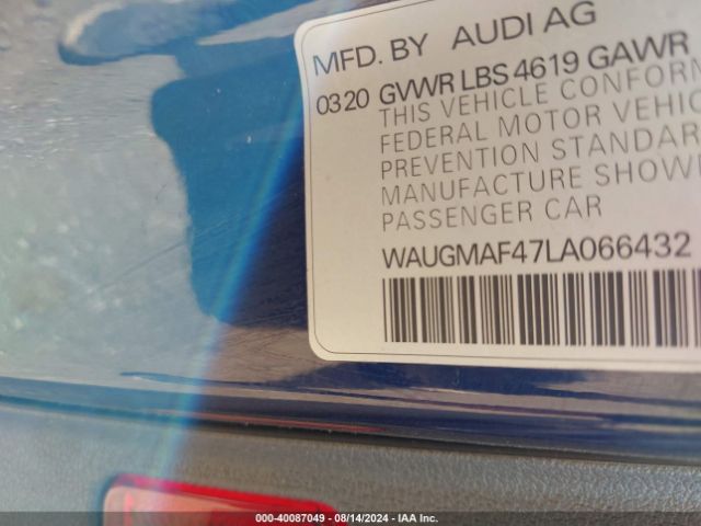 WAUGMAF47LA066432 Audi A4 Premium 40 Tfsi Front-wheel Drive S Tronic