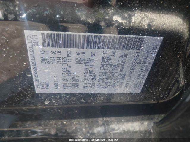 5N1BT3CA2PC882461 Nissan Rogue Sl Fwd