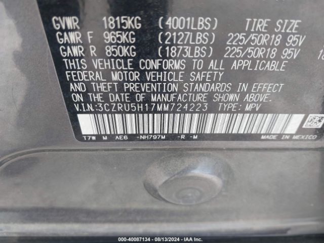 3CZRU5H17MM724223 Honda Hr-v 2wd Sport