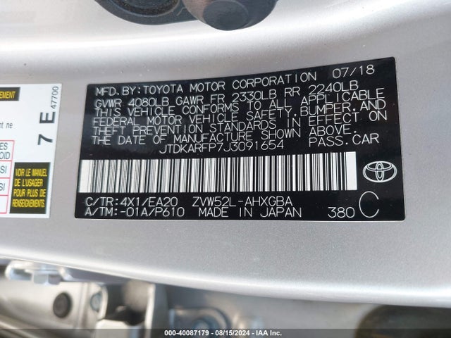 Toyota Prius Prime Premium 2018 JTDKARFP7J3091654 Image 9