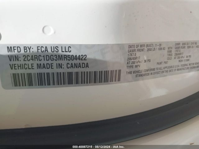 2C4RC1DG3MR504422 Chrysler Voyager Lxi