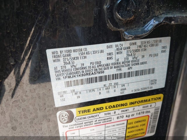 Ford Expedition Limited Max 2024 1FMJK1K80REA57950 Image 9
