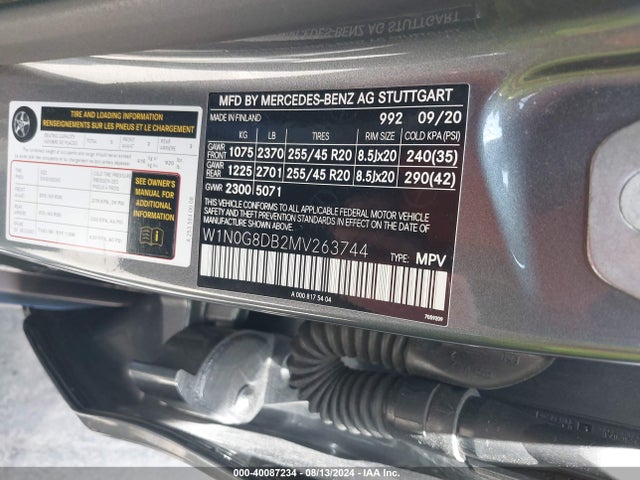 W1N0G8DB2MV263744 Mercedes-Benz Glc 300 Suv