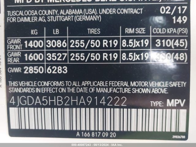 4JGDA5HB2HA914222 Mercedes-Benz Gle 350 4matic