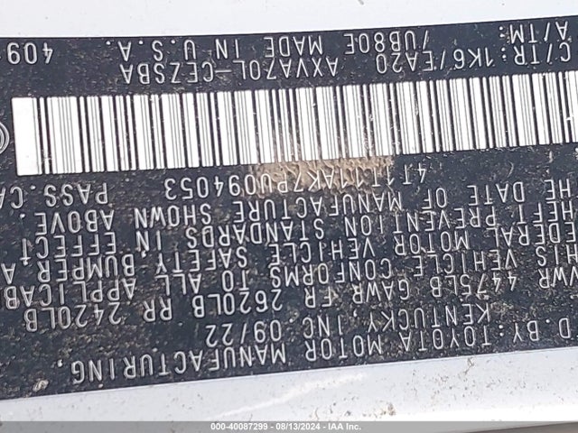 Toyota CAMRY SE 2023 4T1T11AK7PU094053 Image 9