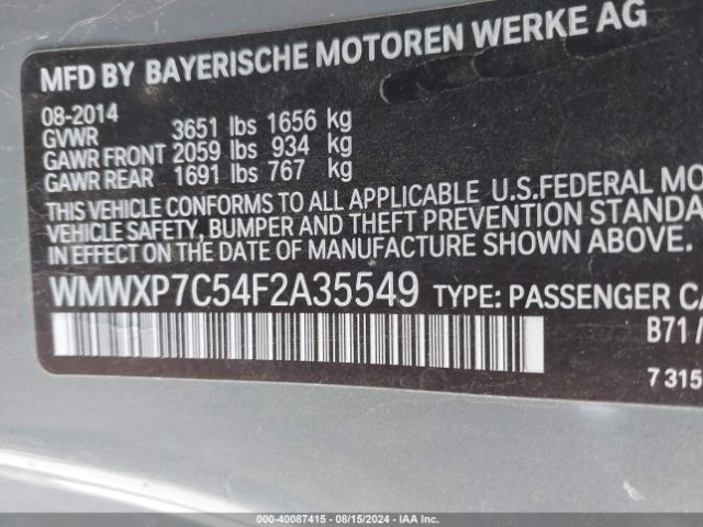 WMWXP7C54F2A35549 Mini Hardtop Cooper S