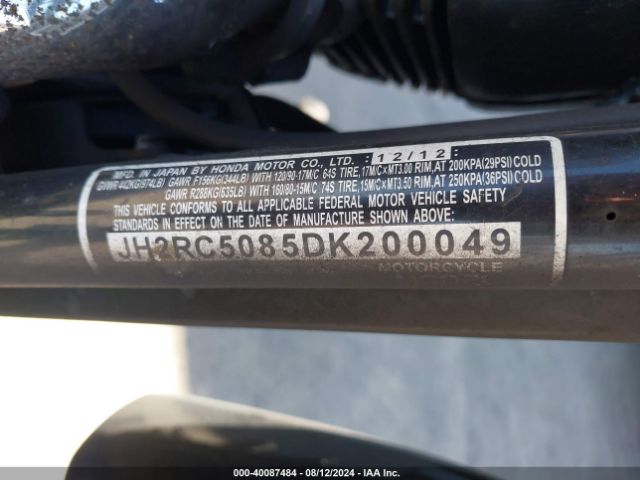 2013 HONDA VT750 JH2RC5085DK200049 Photo 9