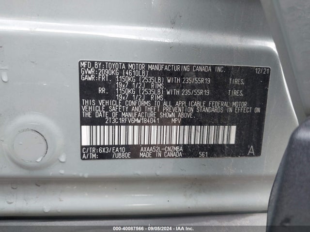 Toyota Rav4 Xle Premium 2021 2T3C1RFV6MW184041 Image 9